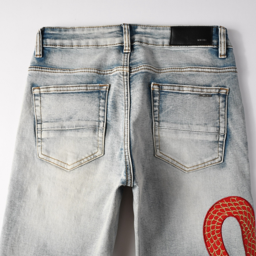 Amr Red Snake Jeans