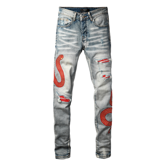Amr Red Snake Jeans