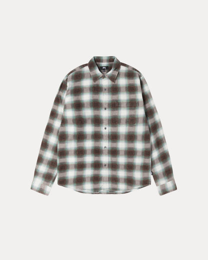 June Plaid Shirt Mens Long Sleeve In Bone | hero:main:collection:shirts,tops-shirts,all,tees,outerwear,denim,knits,accessories,sunglasses,hoodies,sweats,mens-hoodies-sweatshirts,shorts,pants,bottoms