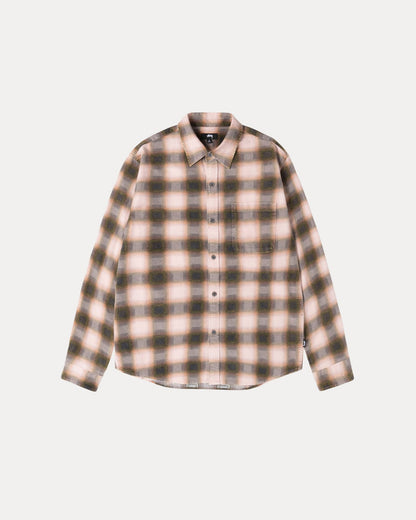 June Plaid Shirt Mens Long Sleeve In Rose | hero:main:collection:new-arrivals,shirts,tops-shirts,all,tees,outerwear,denim,knits,accessories,sunglasses,hoodies,sweats,mens-hoodies-sweatshirts,shorts,pants,bottoms