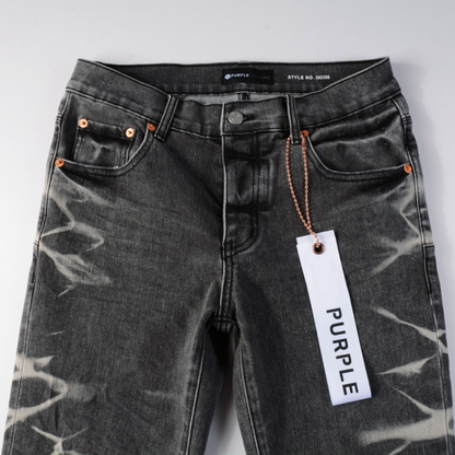 Purple Gradient Grey Ripped Jeans