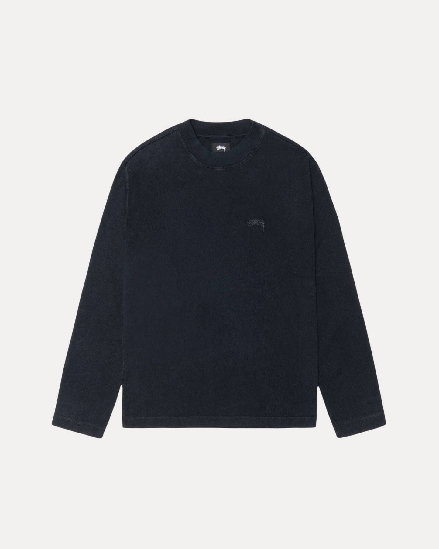 Dyed Mock Neck Ls Tee Mens Long Sleeve In Black | hero:main:collection:new-arrivals,shirts,tops-shirts,all,tees,outerwear,denim,knits,accessories,sunglasses,hoodies,sweats,mens-hoodies-sweatshirts,shorts,pants,bottoms