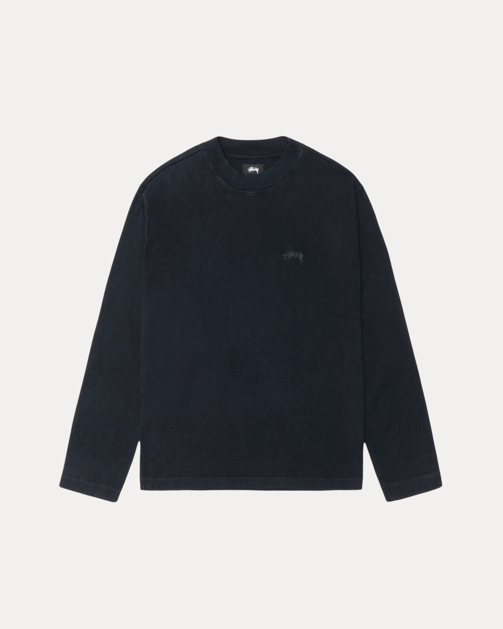 Dyed Mock Neck Ls Tee Mens Long Sleeve In Black | hero:main:collection:new-arrivals,shirts,tops-shirts,all,tees,outerwear,denim,knits,accessories,sunglasses,hoodies,sweats,mens-hoodies-sweatshirts,shorts,pants,bottoms