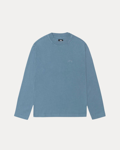 Dyed Mock Neck Ls Tee Mens Long Sleeve In Blue | hero:main:collection:new-arrivals,shirts,tops-shirts,all,tees,outerwear,denim,knits,accessories,sunglasses,hoodies,sweats,mens-hoodies-sweatshirts,shorts,pants,bottoms