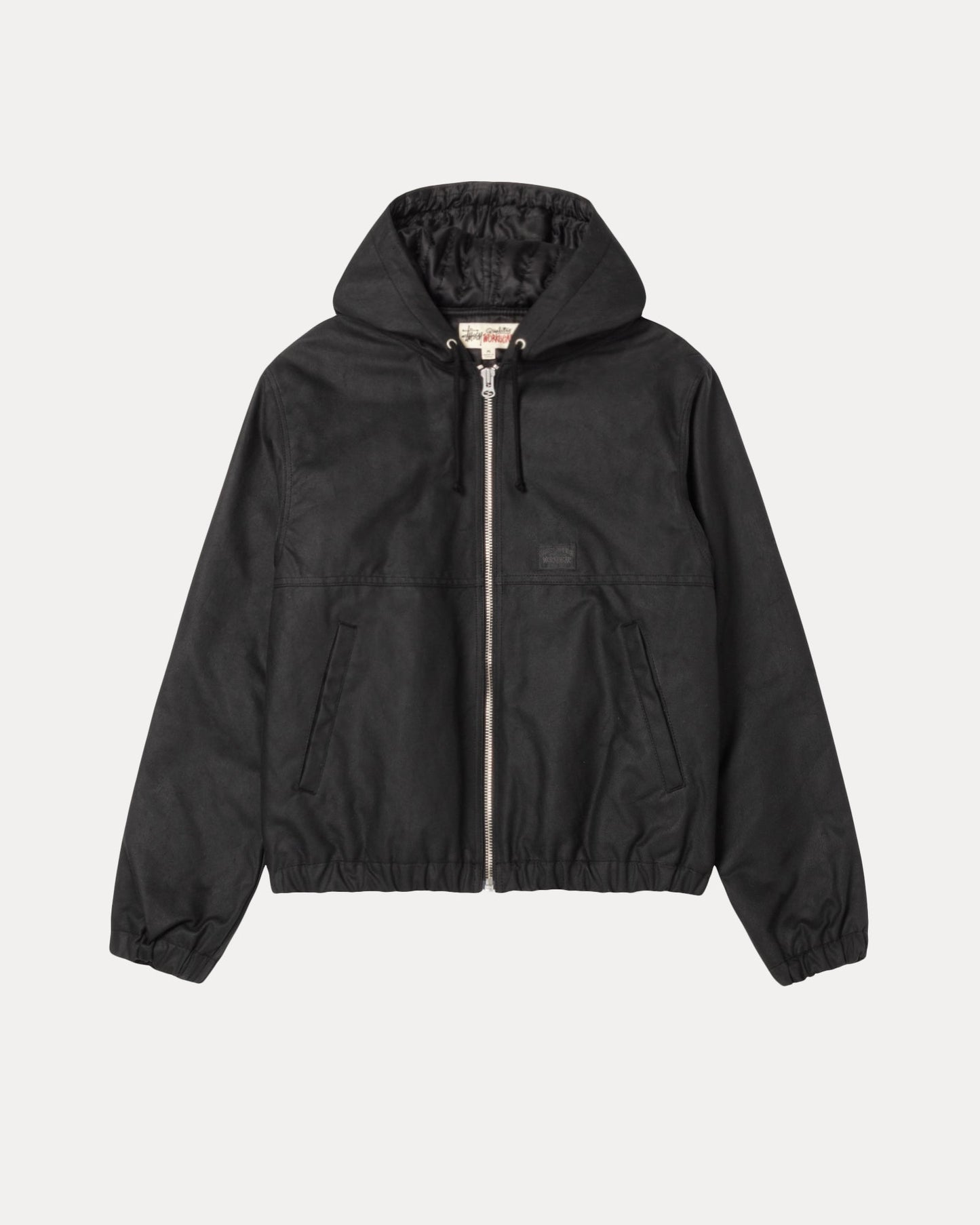 Work Jacket Waxed Cotton Mens Long Sleeve In Black | hero:main:collection:new-arrivals,shirts,tops-shirts,all,tees,outerwear,denim,knits,accessories,sunglasses,hoodies,sweats,mens-hoodies-sweatshirts,shorts,pants,bottoms