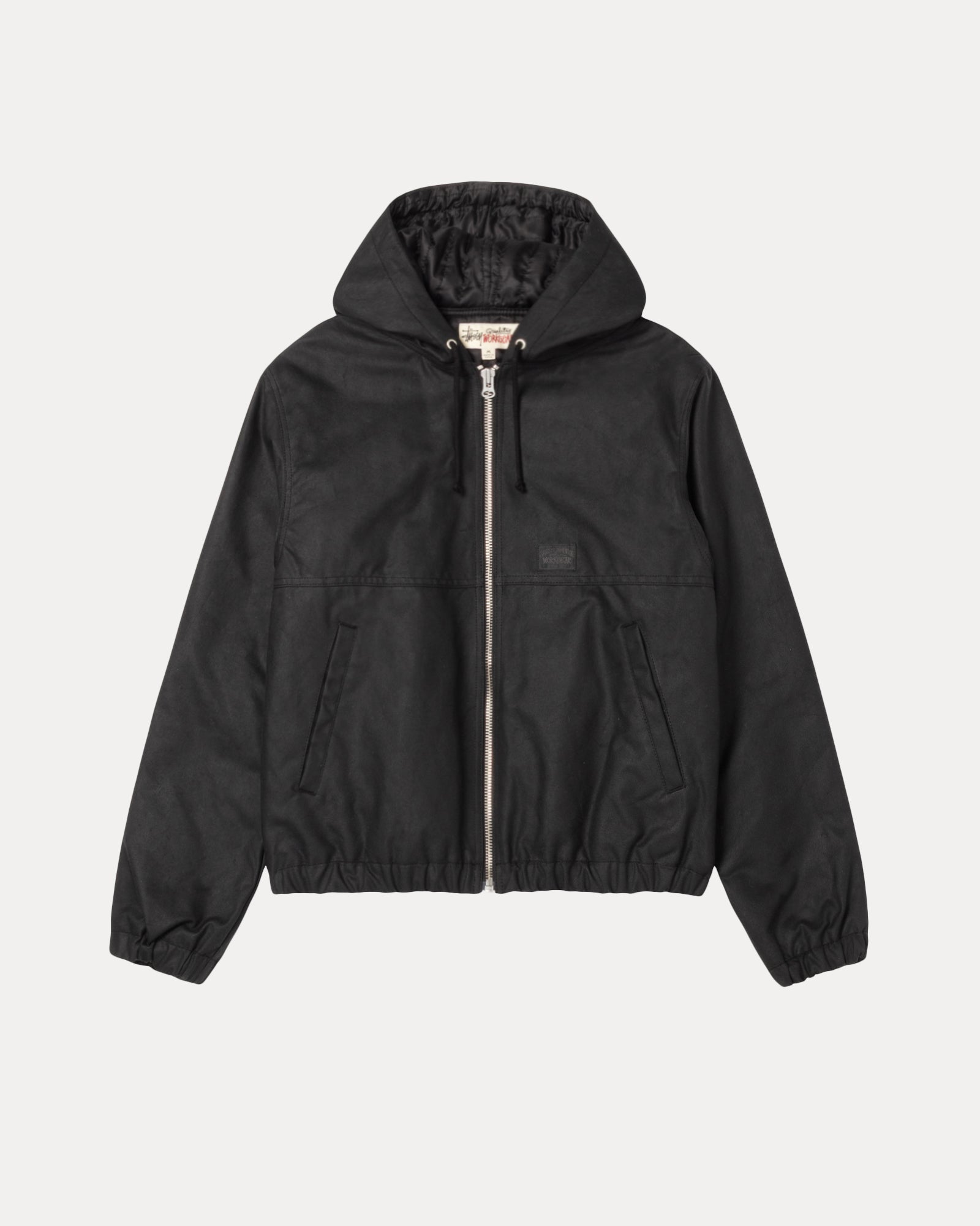 Work Jacket Waxed Cotton Mens Long Sleeve In Black | hero:main:collection:new-arrivals,shirts,tops-shirts,all,tees,outerwear,denim,knits,accessories,sunglasses,hoodies,sweats,mens-hoodies-sweatshirts,shorts,pants,bottoms