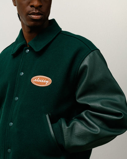 SCRIPT OVAL VARSITY JACKET