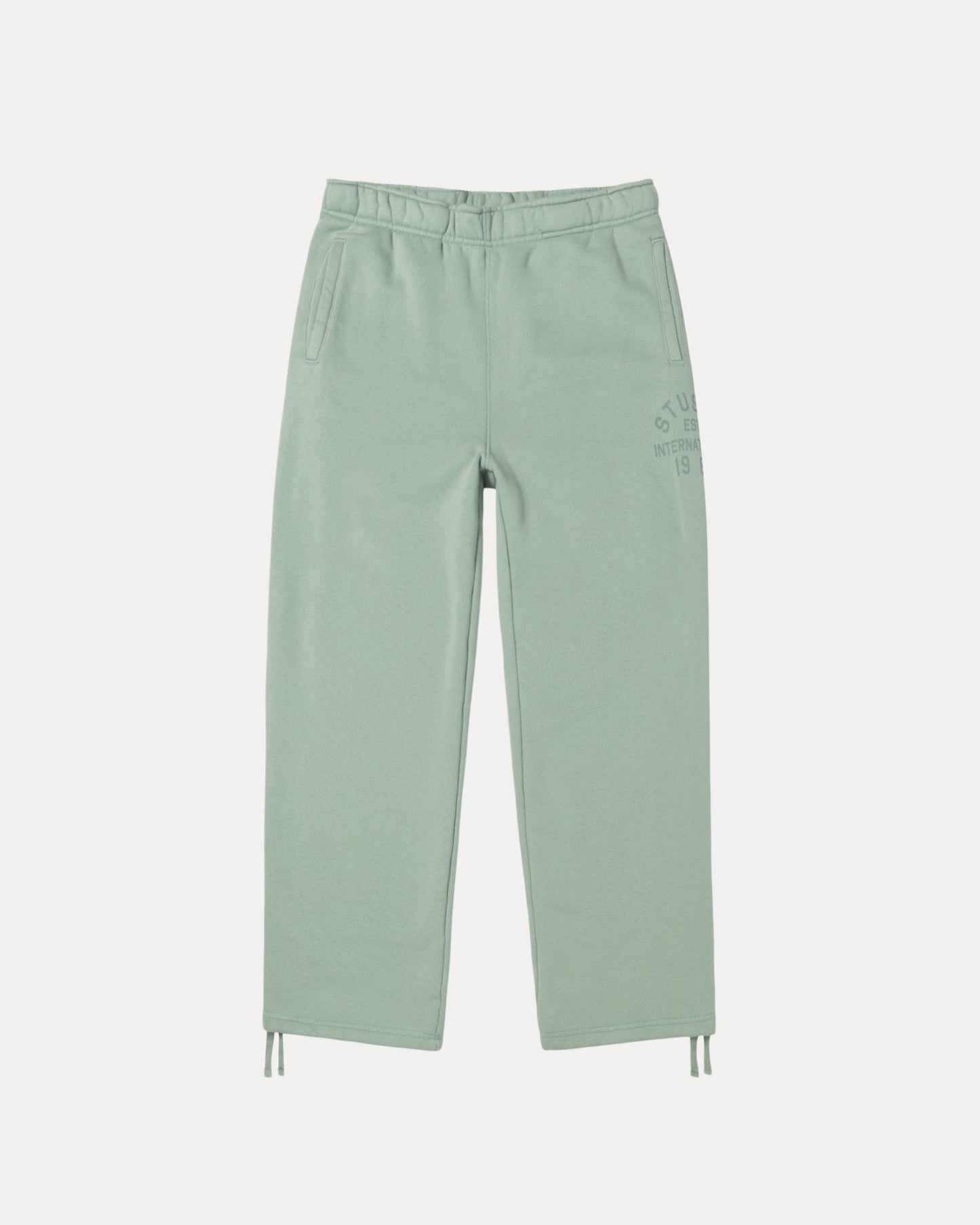 Stussy Est Fleece Pant Mens Regular In Grey Green | hero:main:collection:new-arrivals,shirts,tops-shirts,all,tees,outerwear,denim,knits,accessories,sunglasses,hoodies,sweats,mens-hoodies-sweatshirts,shorts,pants,bottoms