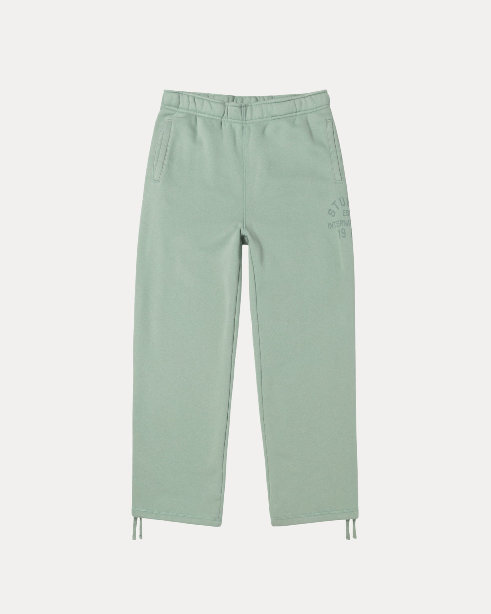 Stussy Est Fleece Pant Mens Regular In Grey Green | hero:main:collection:new-arrivals,shirts,tops-shirts,all,tees,outerwear,denim,knits,accessories,sunglasses,hoodies,sweats,mens-hoodies-sweatshirts,shorts,pants,bottoms