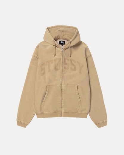 Faded Graphic Zip Hood Mens Long Sleeve In Washed Beige | hero:main:collection:new-arrivals,shirts,tops-shirts,all,tees,outerwear,denim,knits,accessories,sunglasses,hoodies,sweats,mens-hoodies-sweatshirts,shorts,pants,bottoms