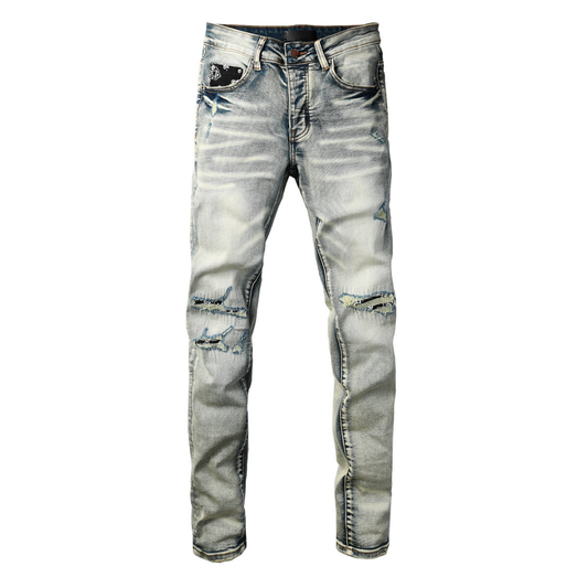 Amr Grey Distressed Jeans