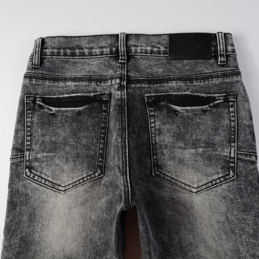 Purple Grey Ripped Jeans