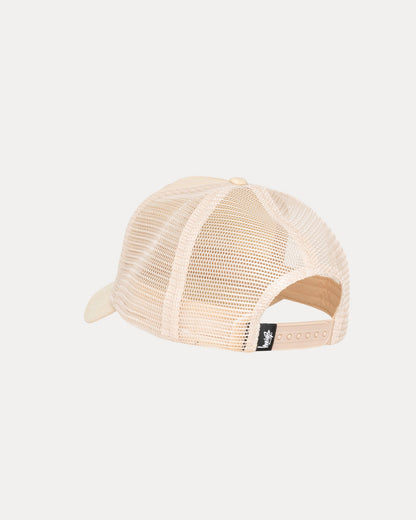 WAXED TRUCKER CURSIVE STITCH SNAPBACK