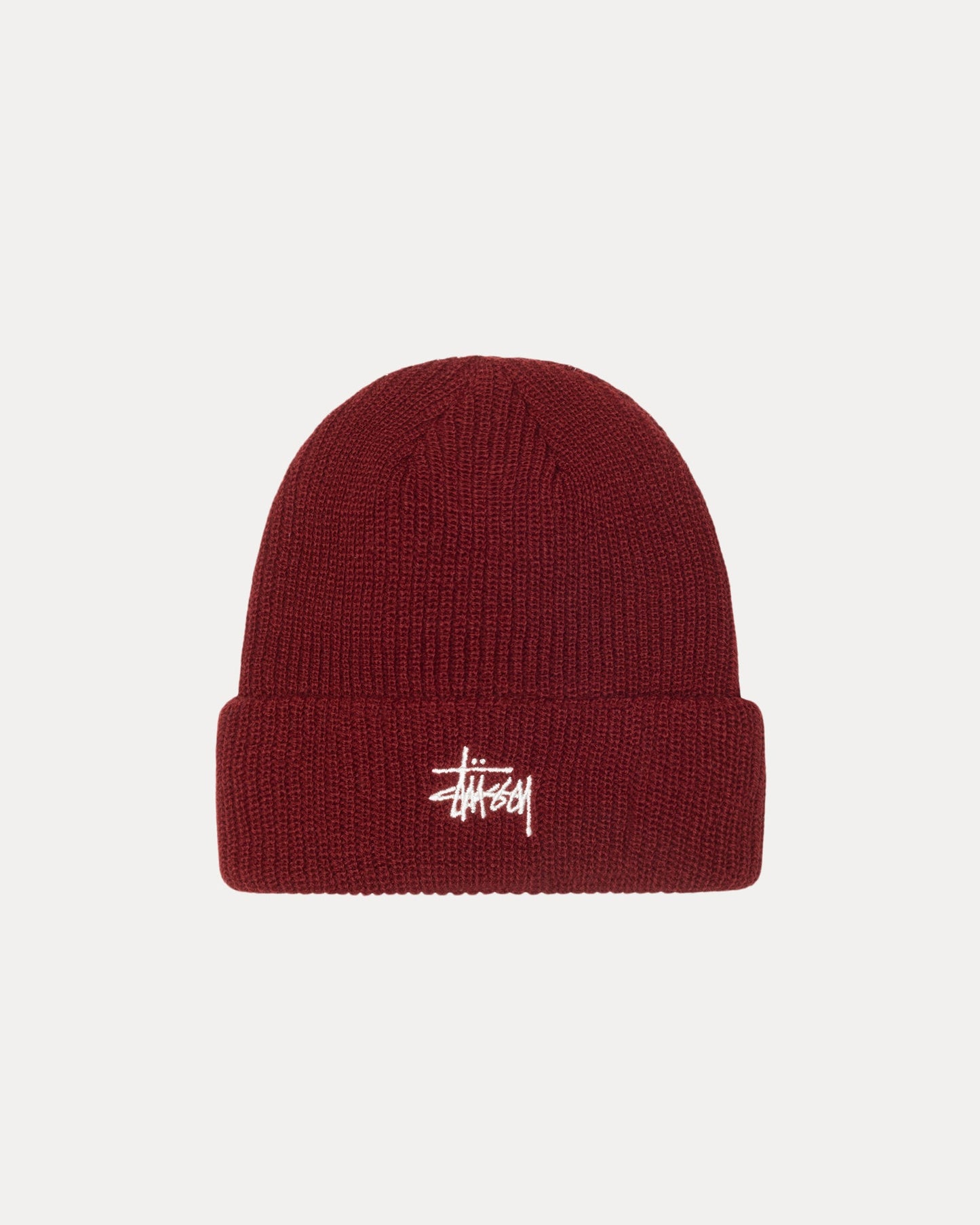 Basic Cuff Beanie Accessories In Dark Red | hero:main:collection:new-arrivals,shirts,tops-shirts,all,tees,outerwear,denim,knits,accessories,sunglasses,hoodies,sweats,mens-hoodies-sweatshirts,shorts,pants,bottoms