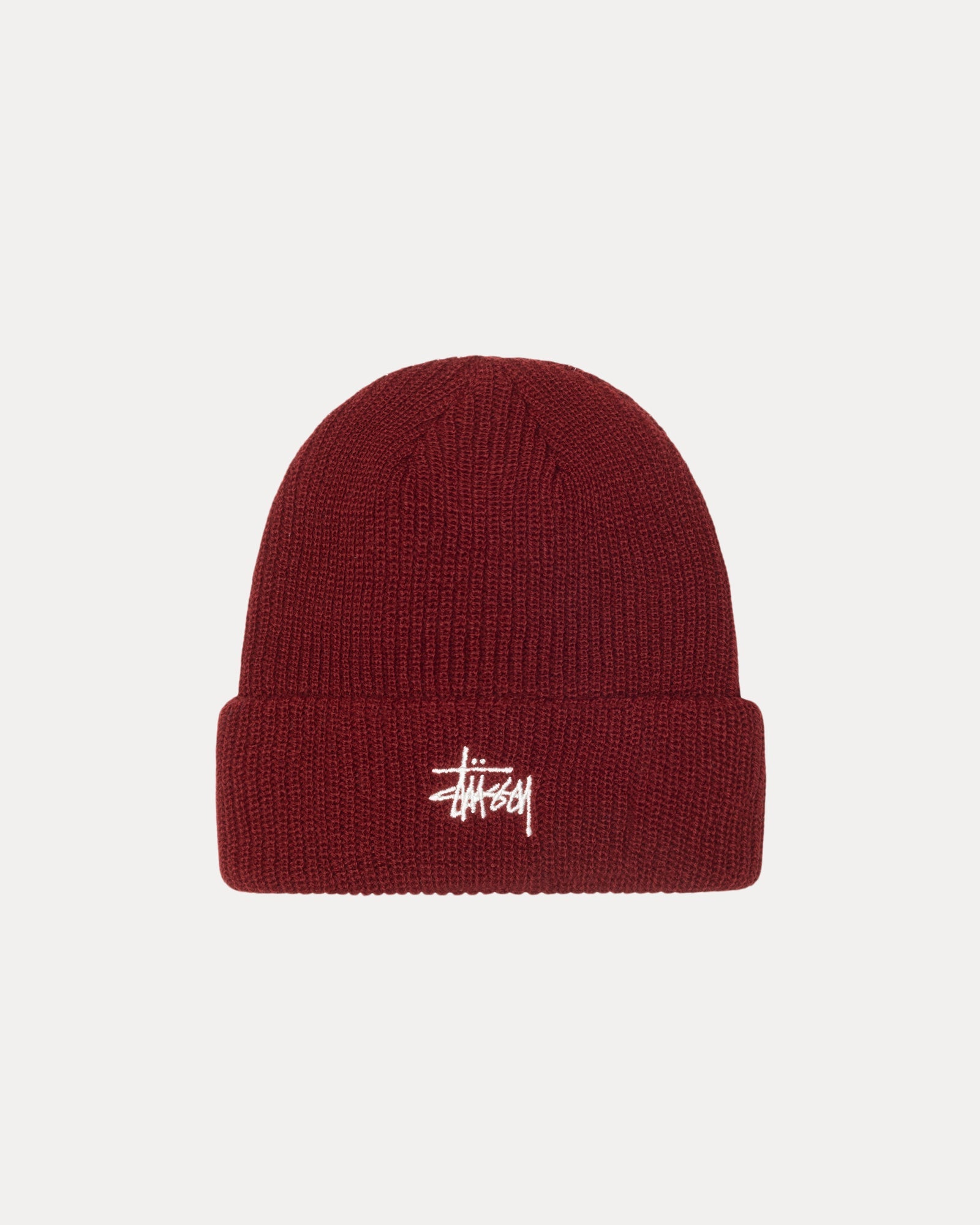 Basic Cuff Beanie Accessories In Dark Red | hero:main:collection:new-arrivals,shirts,tops-shirts,all,tees,outerwear,denim,knits,accessories,sunglasses,hoodies,sweats,mens-hoodies-sweatshirts,shorts,pants,bottoms