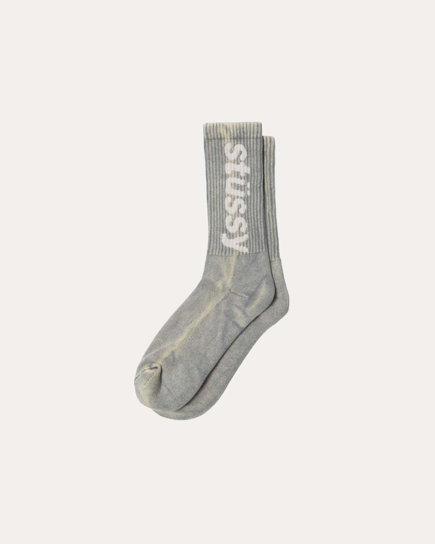 Washed Helvetica Crew Sock Accessories Socks in Grey