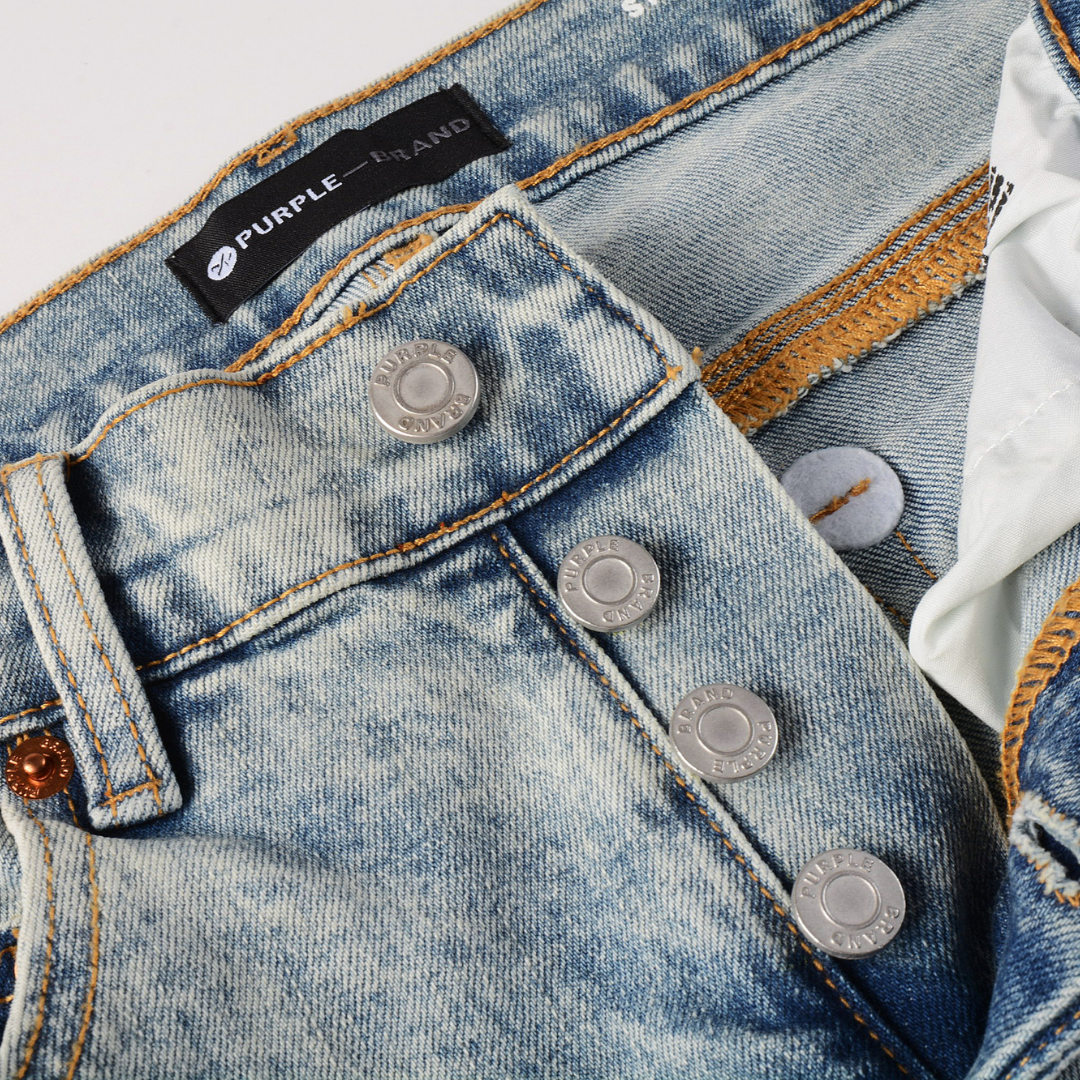 Purple Light Blue Patch Jeans