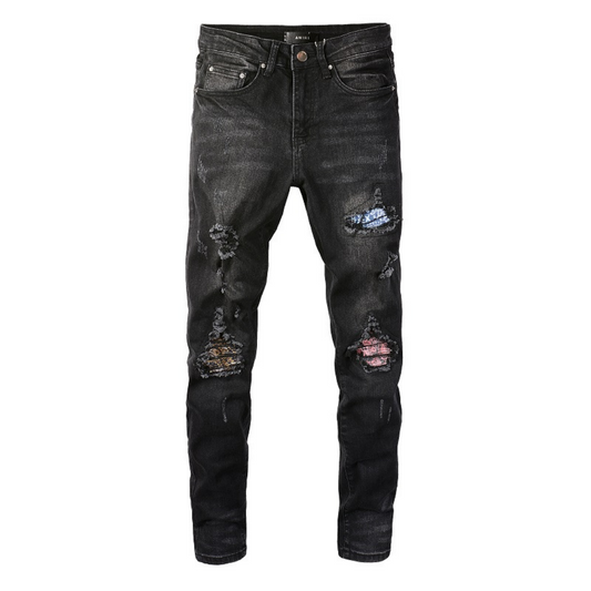 Amr Bandana Black Patch Jeans