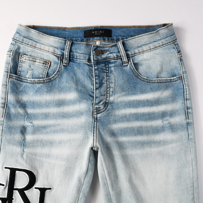 Amr Staggered Gradient Blue Jeans