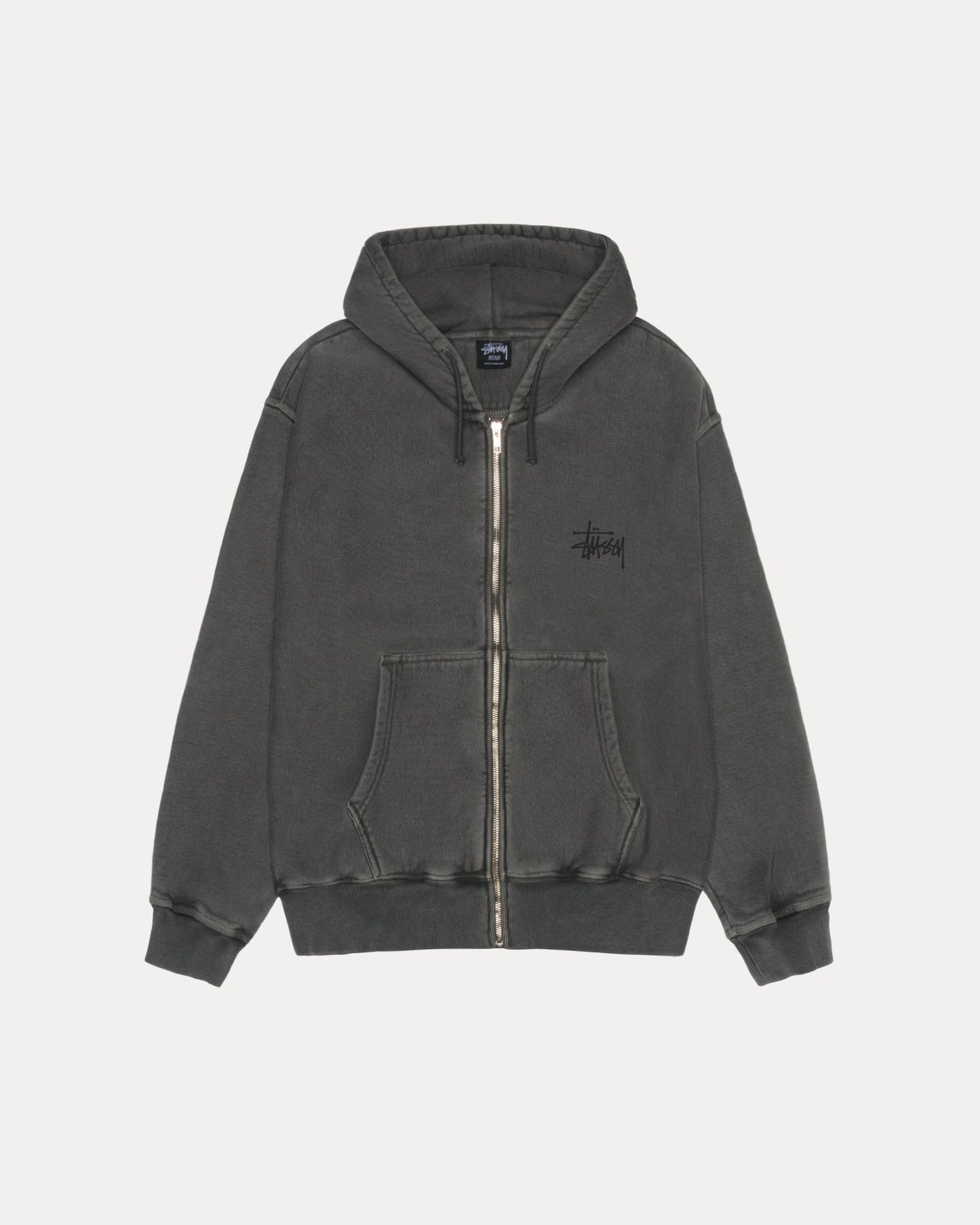BASIC STÜSSY ZIP HOODIE PIGMENT DYED