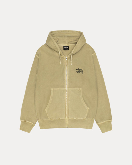 BASIC STÜSSY ZIP HOODIE PIGMENT DYED