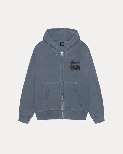DICE ZIP HOODIE PIGMENT DYED