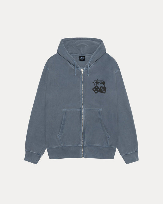 DICE ZIP HOODIE PIGMENT DYED