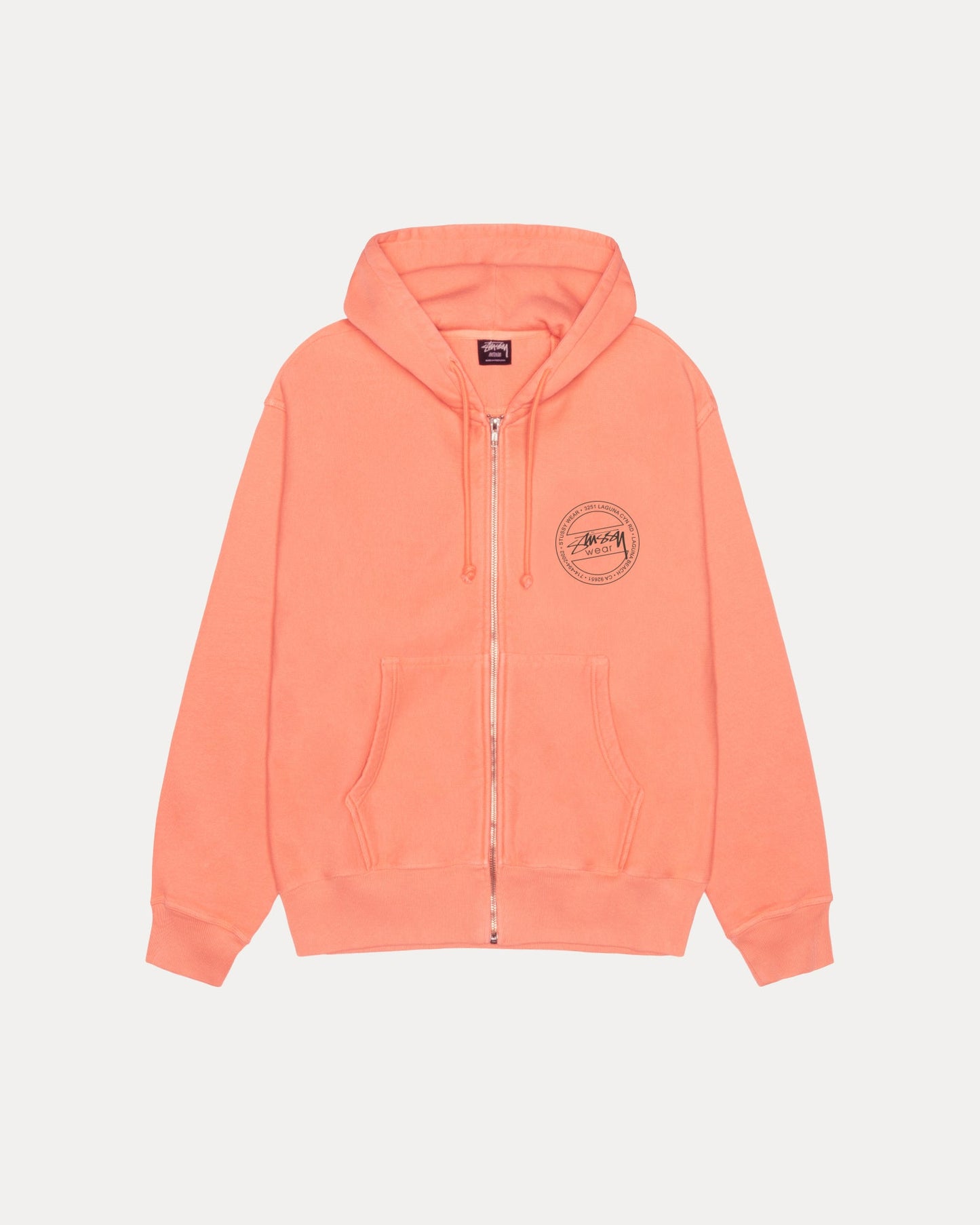 STÜSSY WEAR ZIP HOODIE PIGMENT DYED