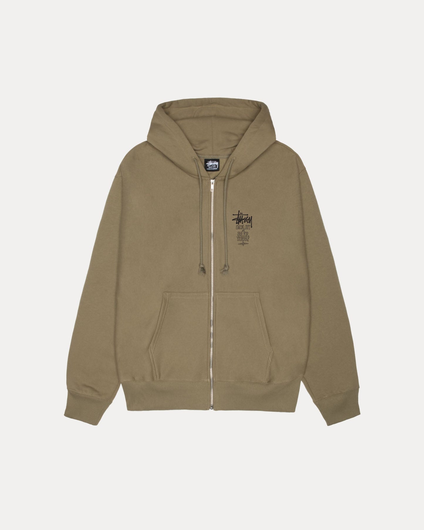 Swim Out Zip Hood Mens Long Sleeve In Army