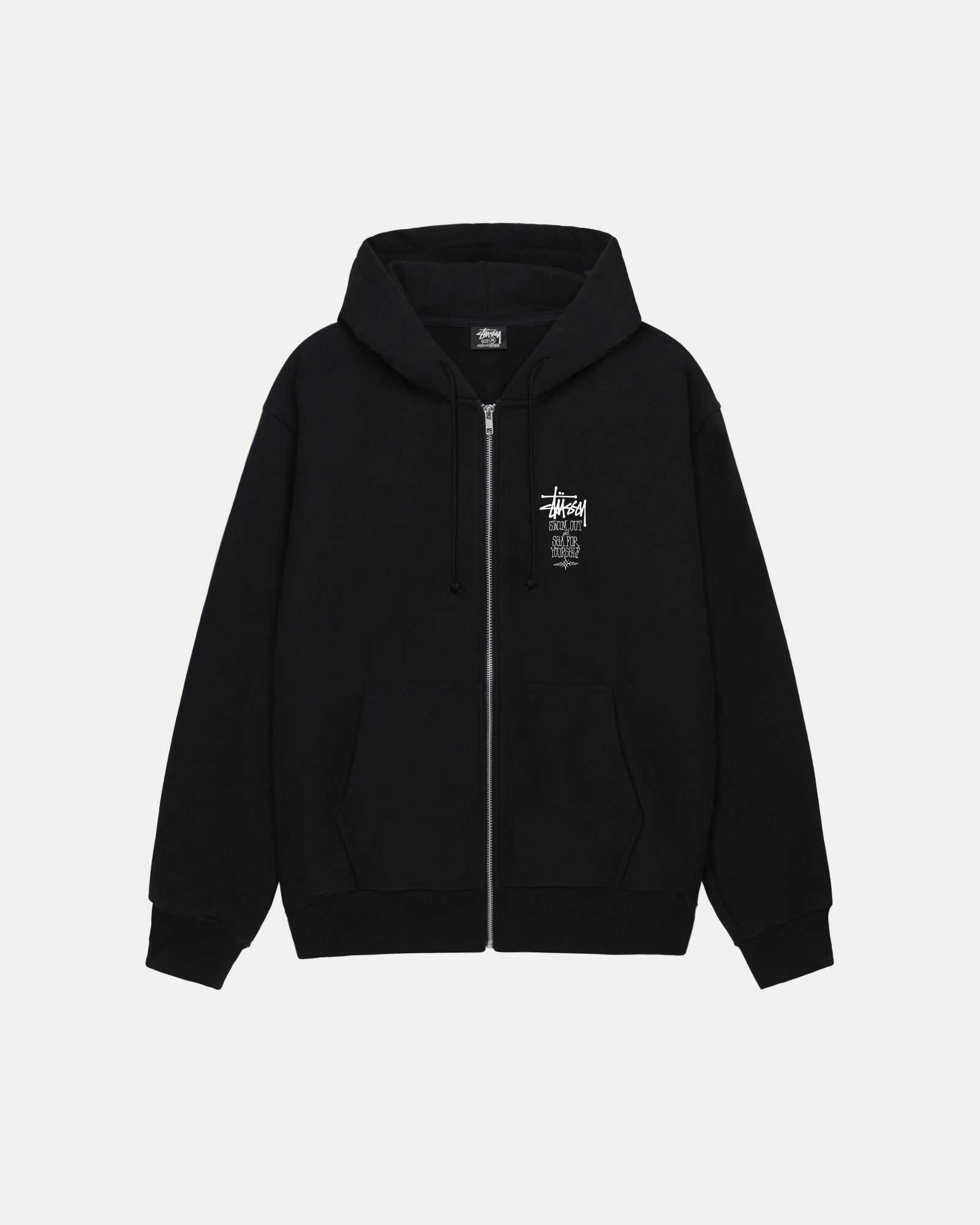 Swim Out Zip Hood Mens Long Sleeve In Black