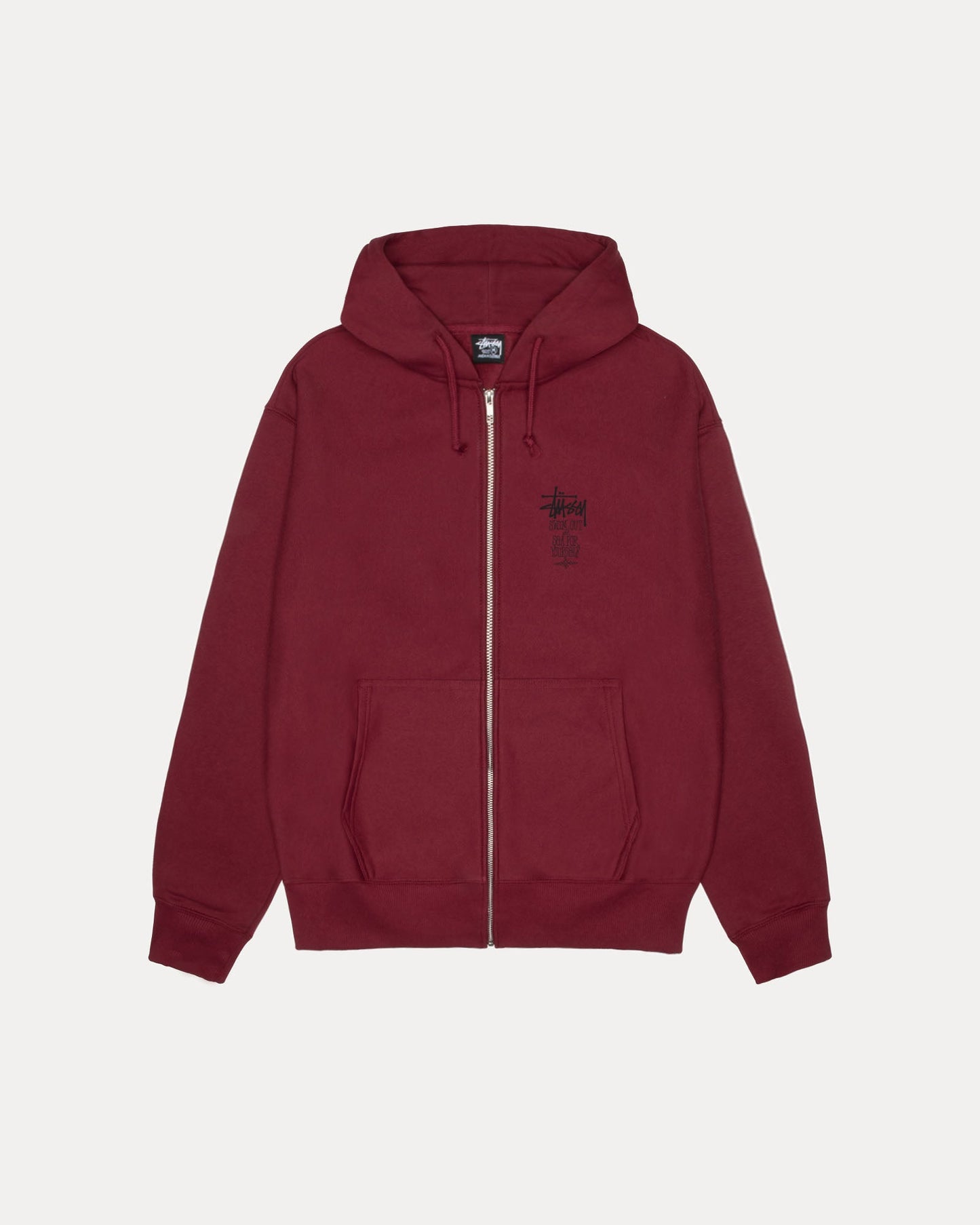 Swim Out Zip Hood Mens Long Sleeve In Wine 