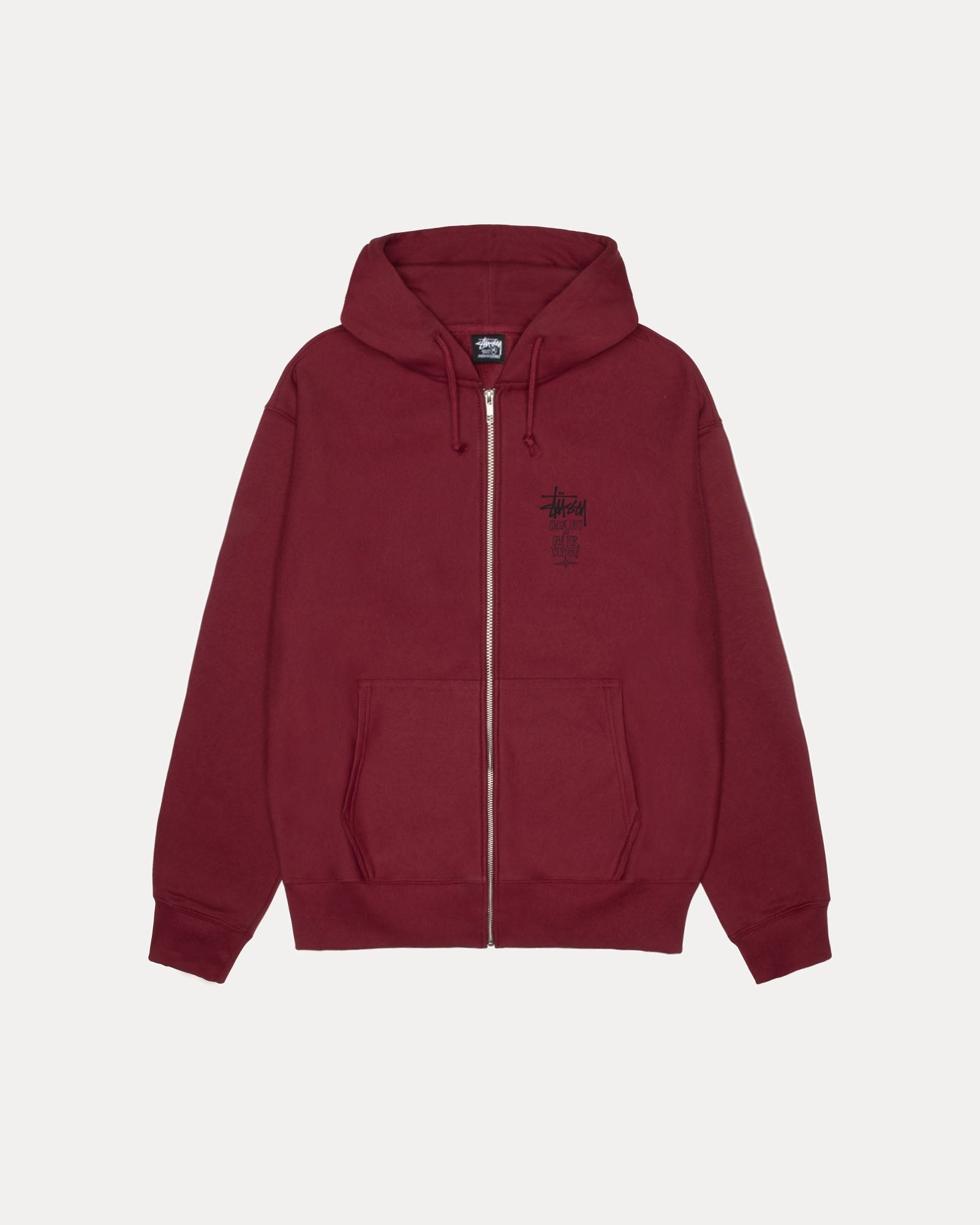 Swim Out Zip Hood Mens Long Sleeve In Wine 