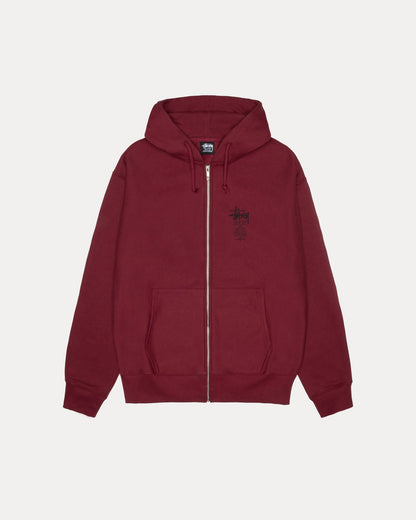 Swim Out Zip Hood Mens Long Sleeve In Wine 
