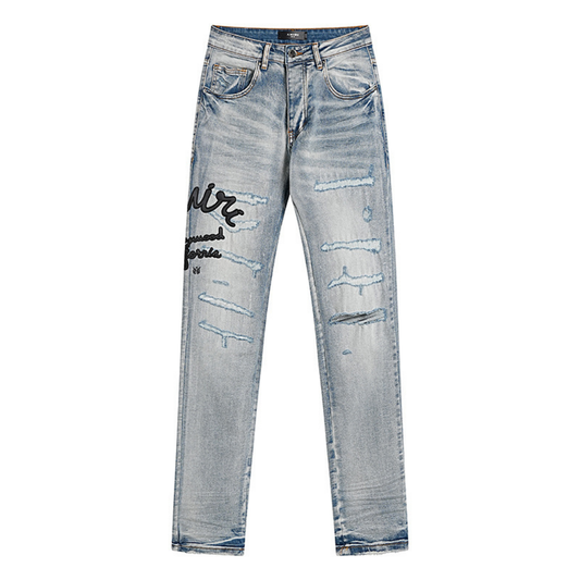 Amr Logo Staggered Jeans