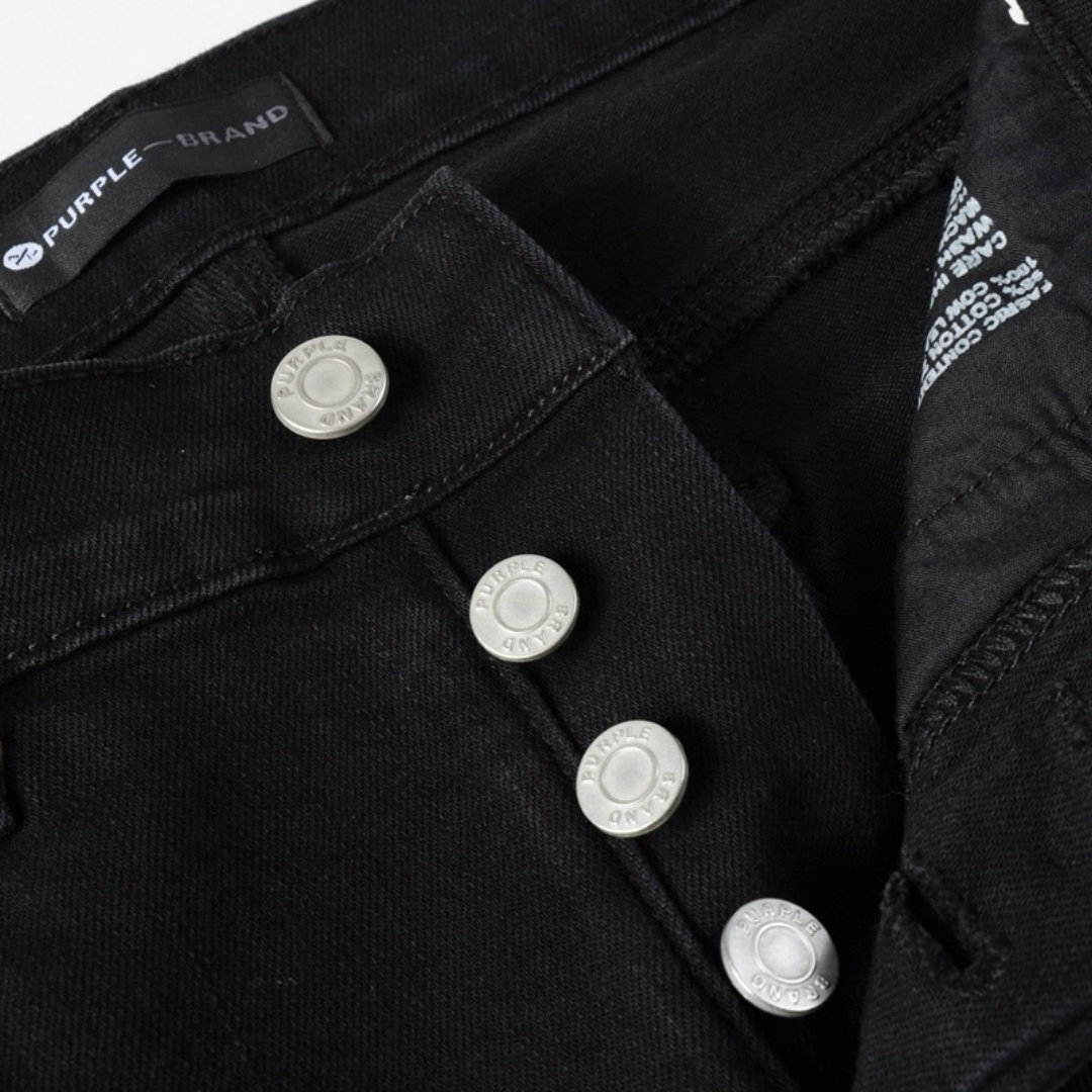 Purple Triple Ripped Black Jeans