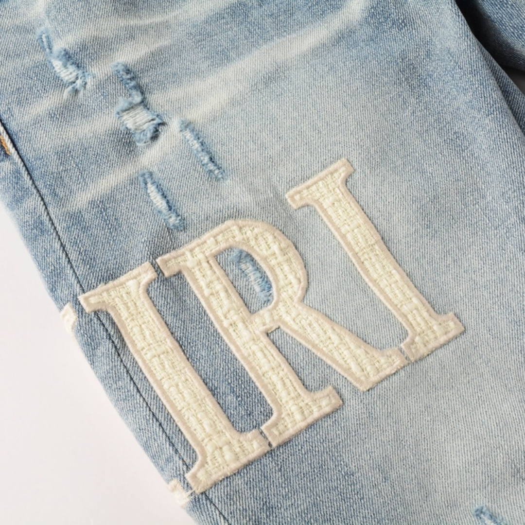 Amr White Patch Jeans