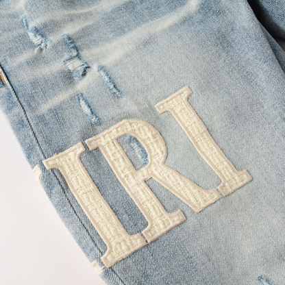 Amr White Patch Jeans