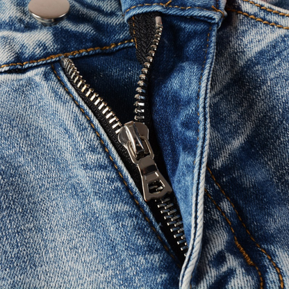 Amr Blue Patch Logo Jeans