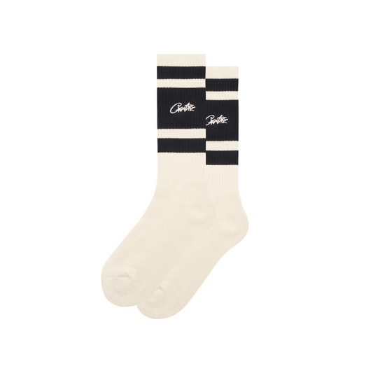 CREAM RETRO SOCKS [BLACK]