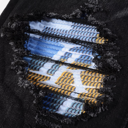 Amr Black Patch Logo Jeans