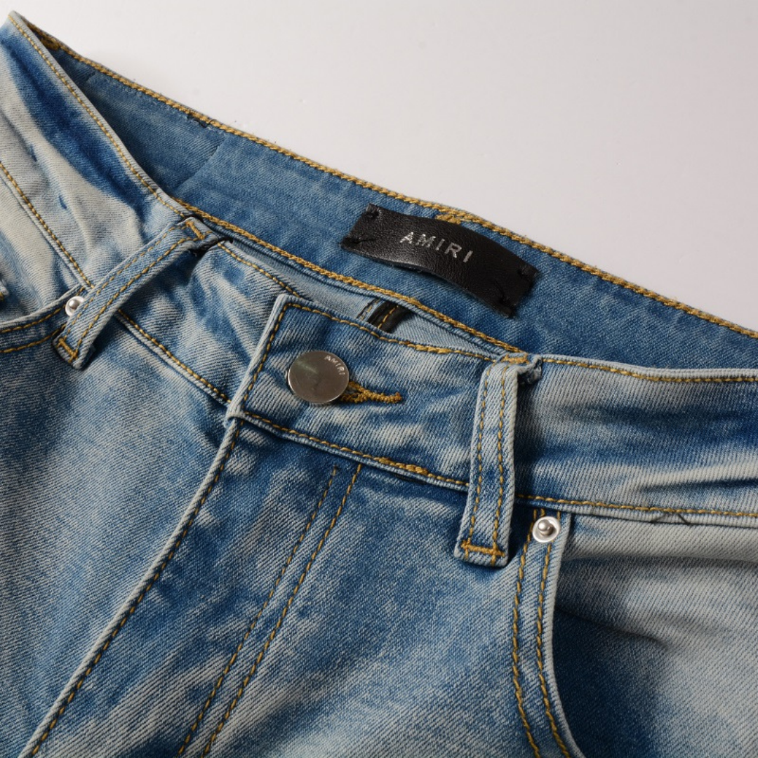 Amr Black Patch Jeans