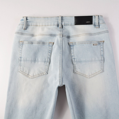 Amr Ripped Light Blue Diamonds Jeans