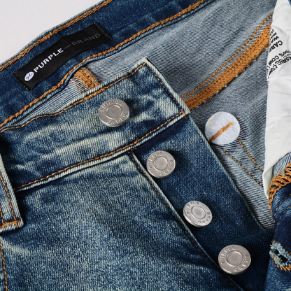 Purple Ripped Blue Jeans