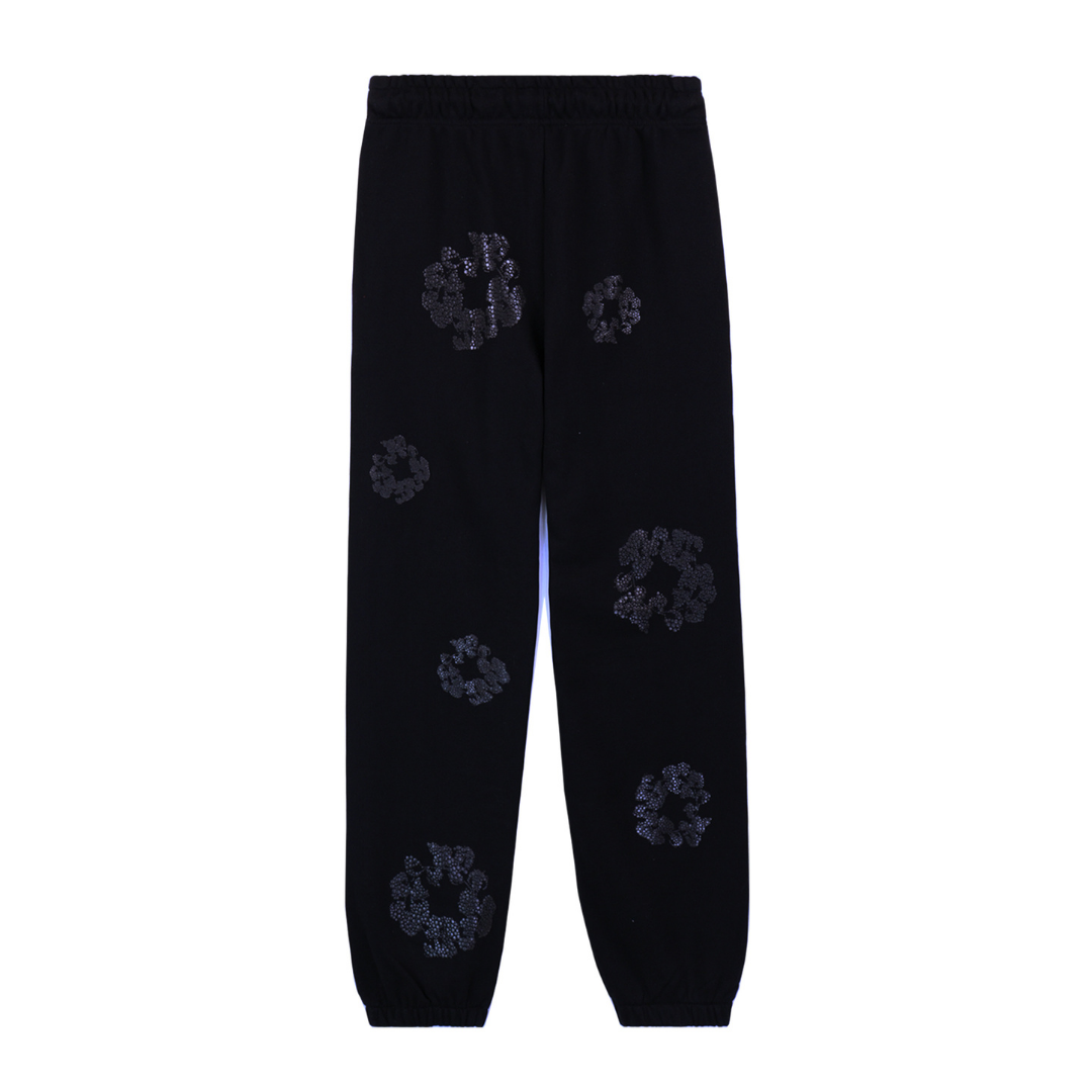 Denim Trs Diamonds Full Black Pants