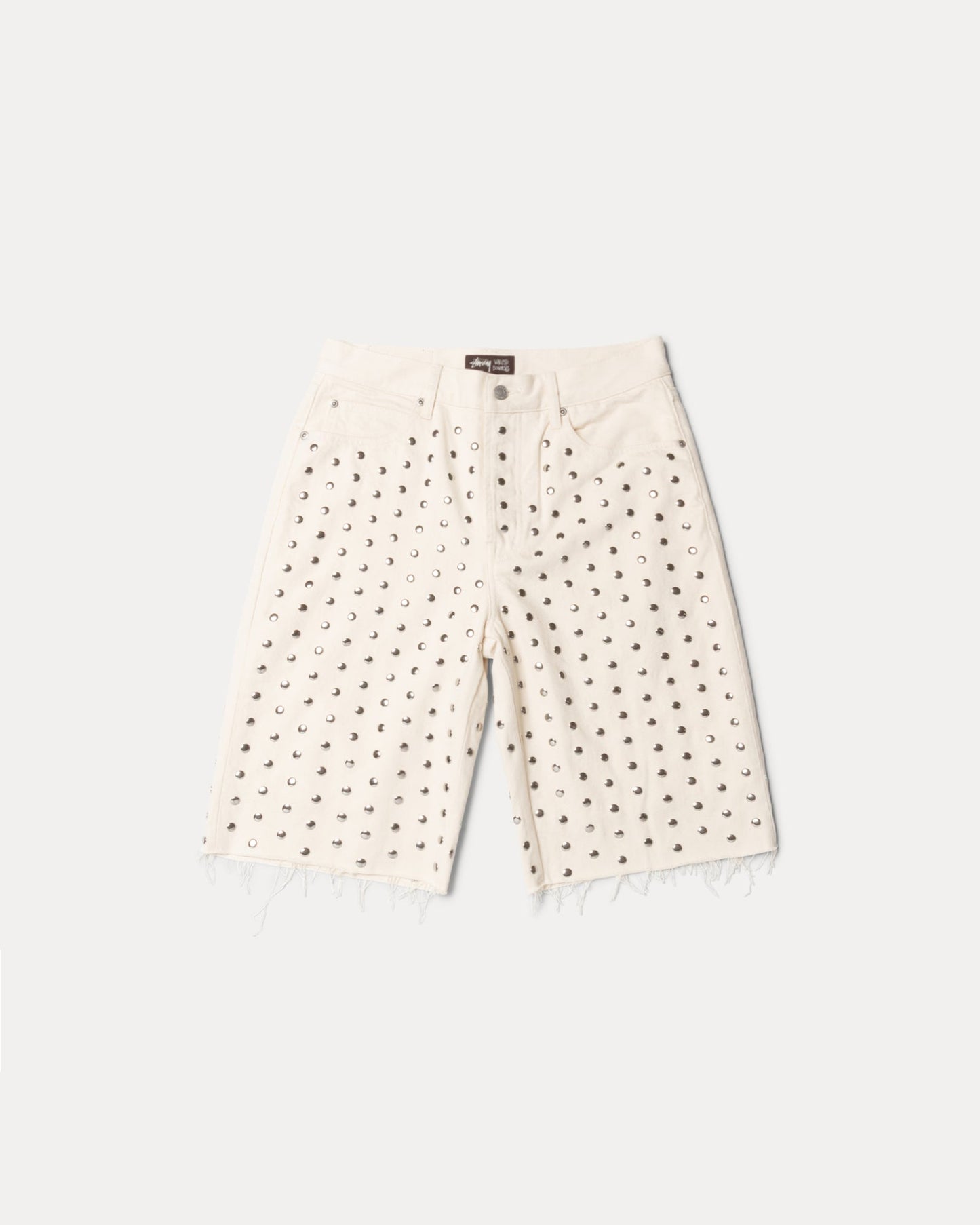 Wb Denim Short Mens Regular In Ivory | hero:main:collection:new-arrivals,wales-bonner,shirts,tops-shirts,all,tees,outerwear,denim,knits,accessories,sunglasses,hoodies,sweats,mens-hoodies-sweatshirts,shorts,pants,bottoms