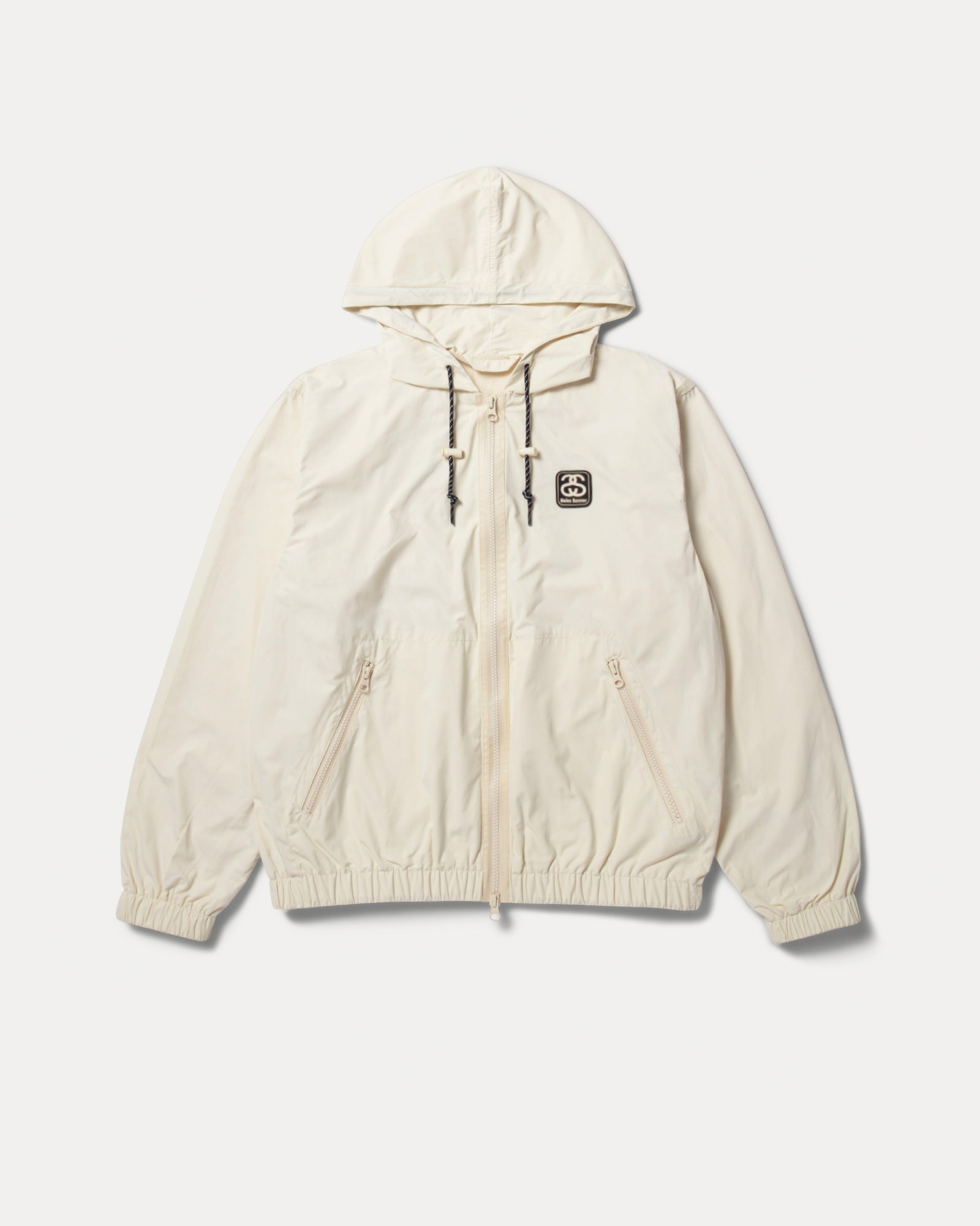 Wb Windbreaker Mens Long Sleeve In Ivory | hero:main:collection:new-arrivals,wales-bonner,shirts,tops-shirts,all,tees,outerwear,denim,knits,accessories,sunglasses,hoodies,sweats,mens-hoodies-sweatshirts,shorts,pants,bottoms