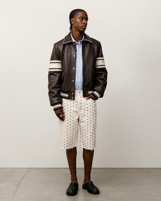 WALES BONNER LEATHER VARSITY