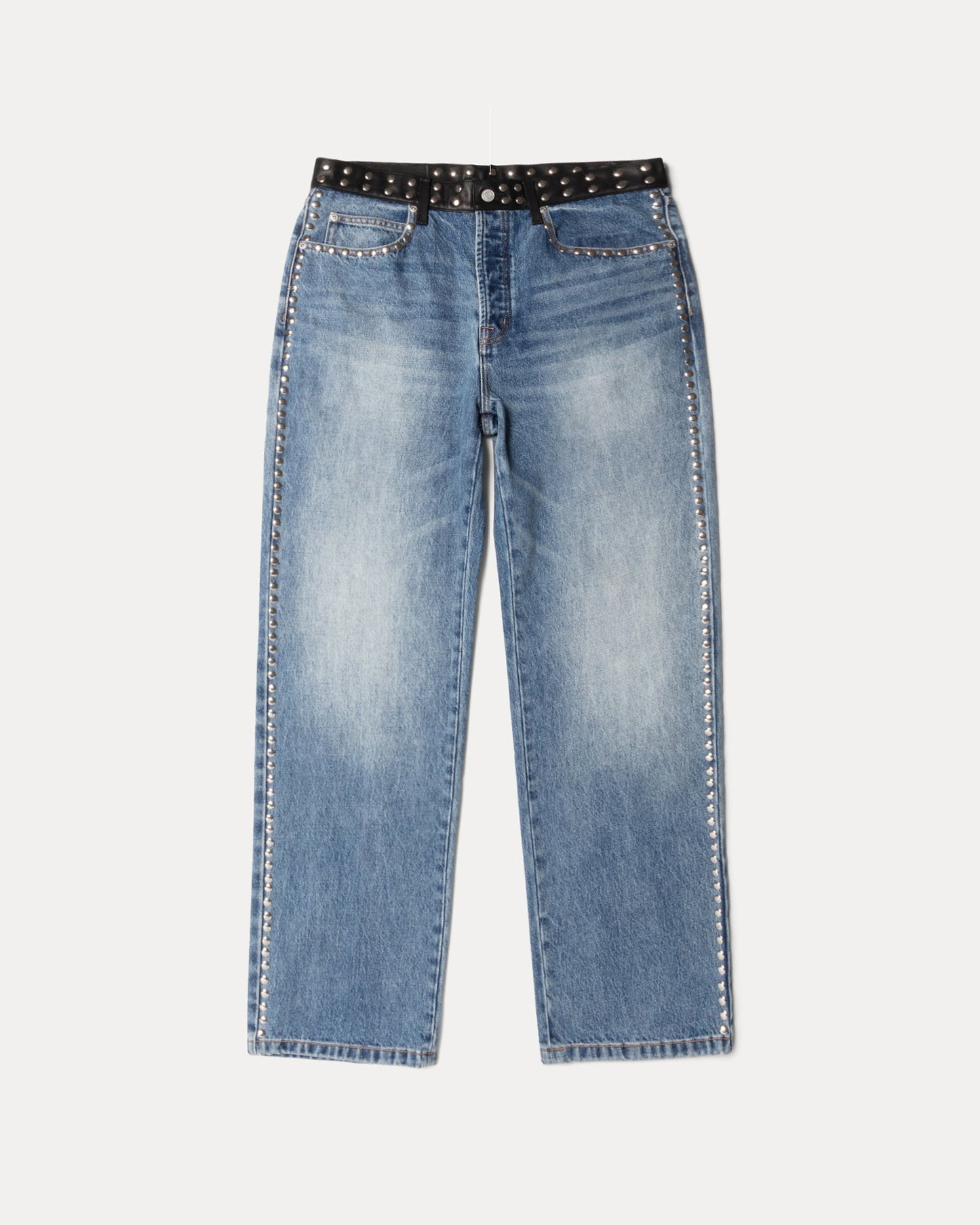 Wb Denim Pant Mens Regular In Washed Blue | hero:main:collection:new-arrivals,wales-bonner,shirts,tops-shirts,all,tees,outerwear,denim,knits,accessories,sunglasses,hoodies,sweats,mens-hoodies-sweatshirts,shorts,pants,bottoms