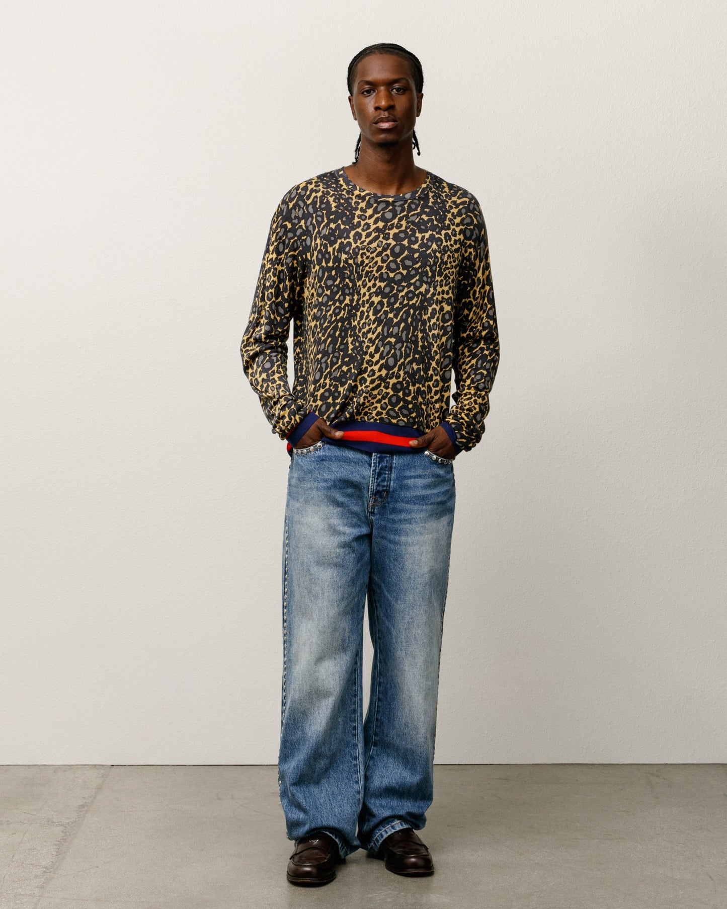 WALES BONNER LEOPARD SWEATER