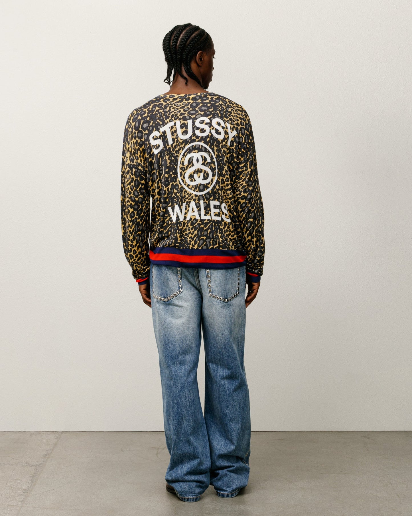 WALES BONNER LEOPARD SWEATER